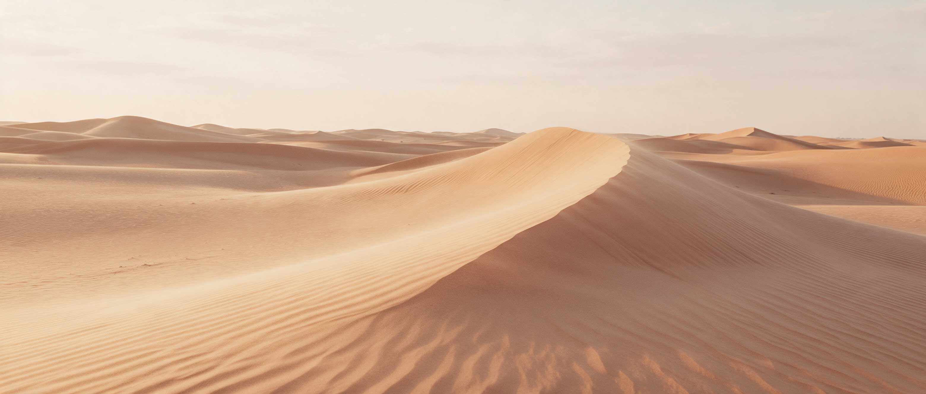 Wind-shaped desert dunes outside Dubai